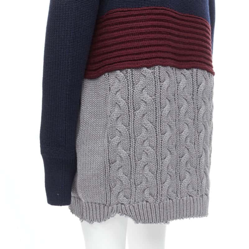 Balenciaga Distressed Oversized Sweater Navy Wool Never worn, with tag - Back View