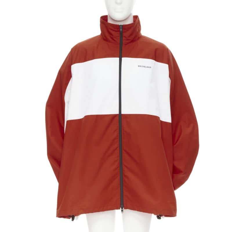 Balenciaga Red Logo Track Jacket Red Cotton Never worn, with tag - Inside View