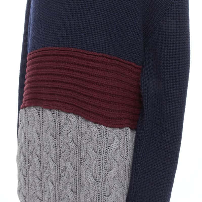Balenciaga Distressed Oversized Sweater Navy Wool Never worn, with tag - Back View