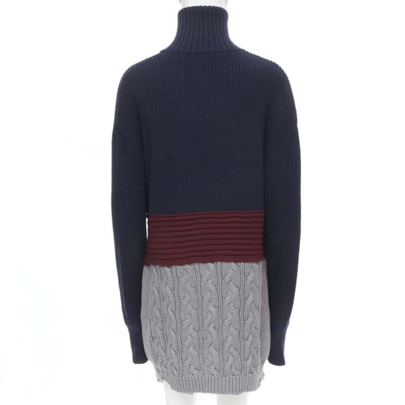 Balenciaga Distressed Oversized Sweater Navy Wool Never worn, with tag - Box View