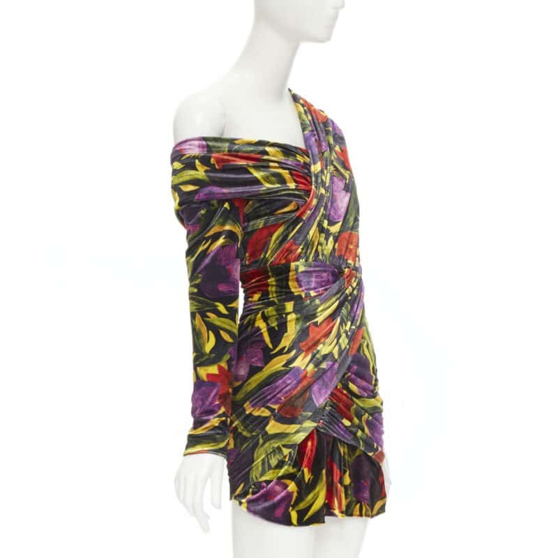 Balenciaga Floral Velvet Dress MultiColor Velvet Never worn, with tag - Inside View