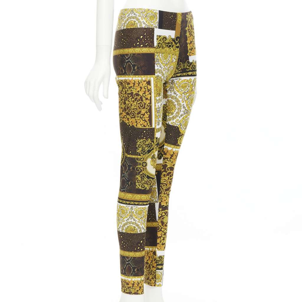 Versace Baroque Leggings Gold Polyamide Never worn, with tag - Inside View