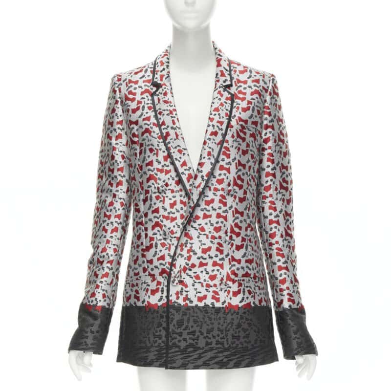 Haider Ackermann Blood Jacquard Blazer Grey Polyester Never worn, with tag - Front View