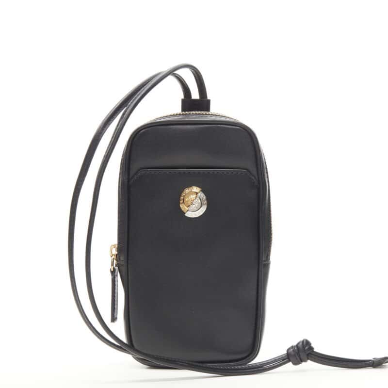 Versace FF Vertical Crossbody Bag Black Leather Never worn, with tag - Back View