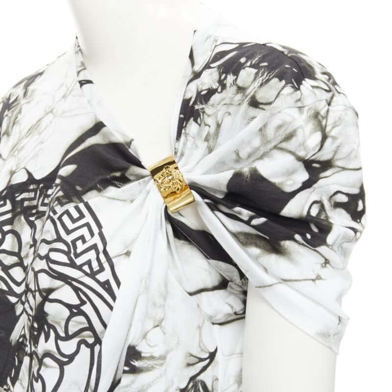 Versace Tie Dye Medusa Tee White Cotton Never worn, with tag - Inside View