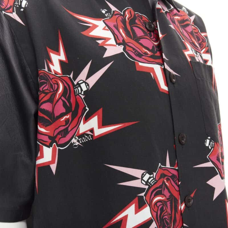 Prada Rose Bolt Shirt Black Cotton Very good - Back View