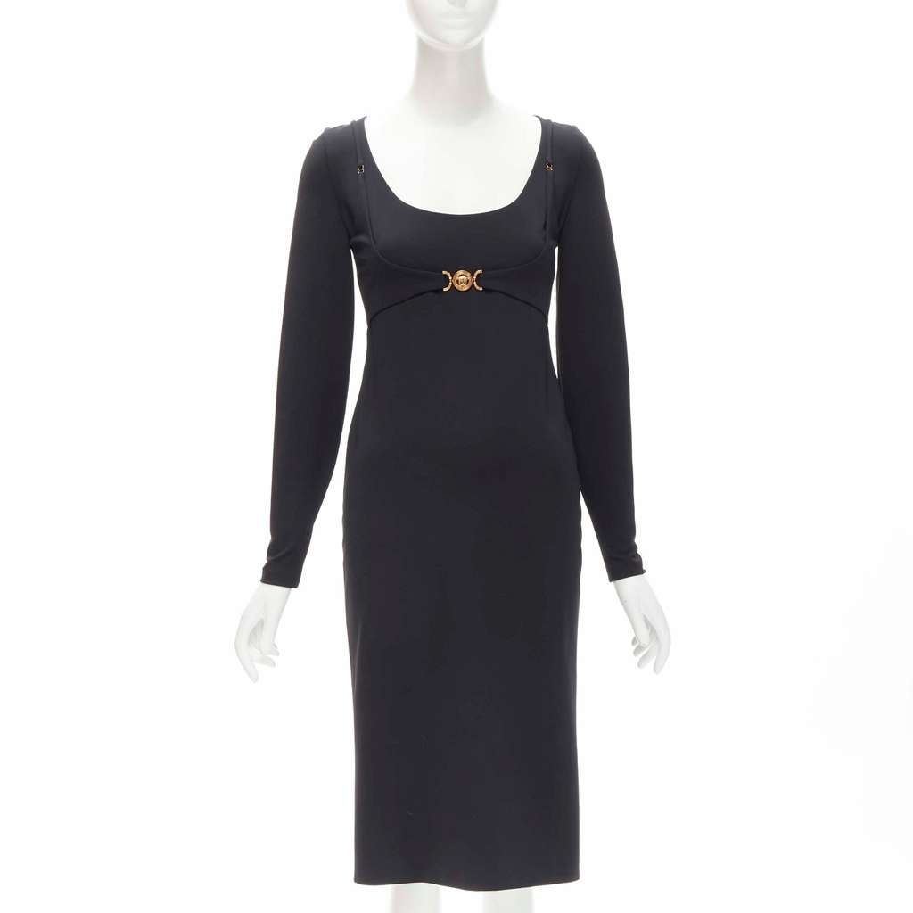 Versace Tresor Bustier Dress Black Viscose Never worn, with tag - Front View