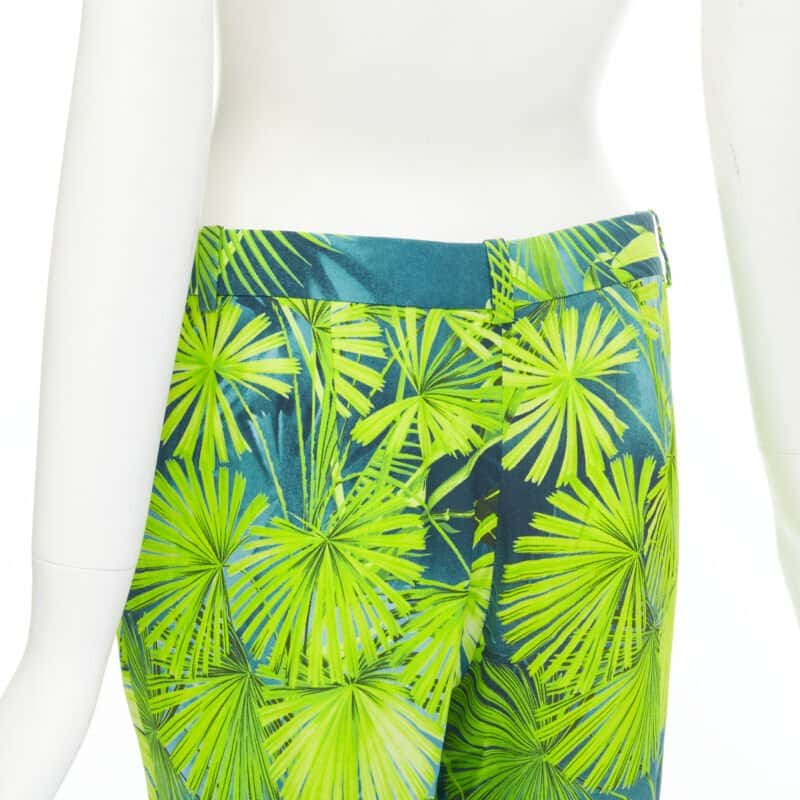 Versace Tropical Print Pants Green Viscose Never worn, with tag - Back View