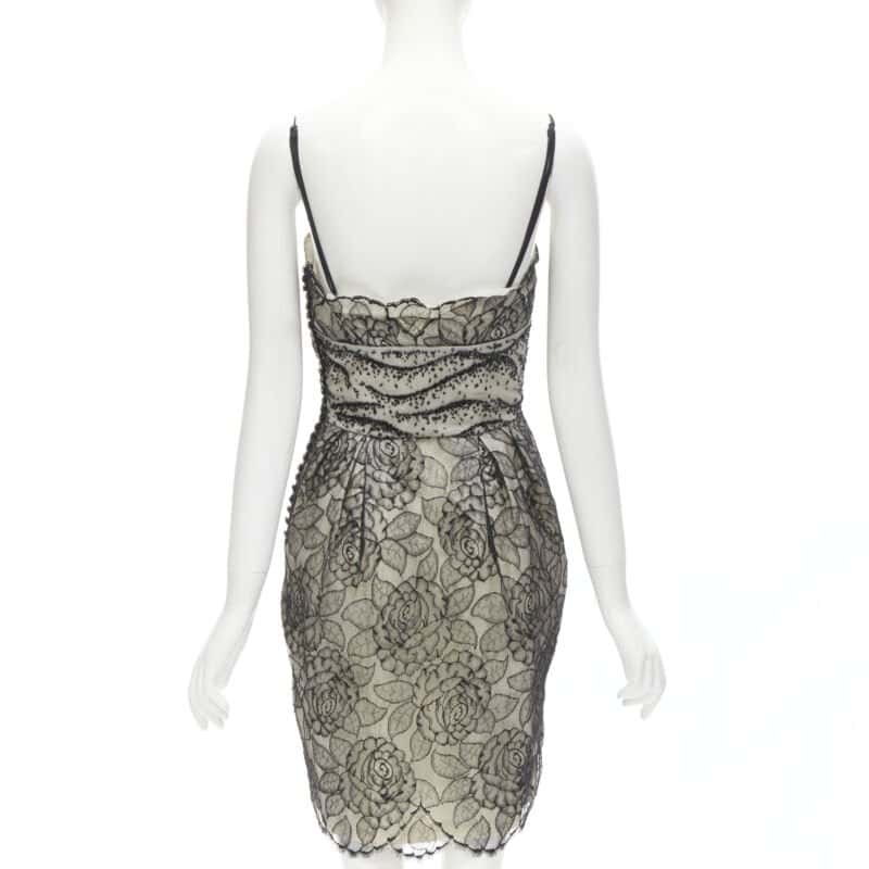 Christian Dior Bead Bow Dress Ecru Cotton Very good - Box View