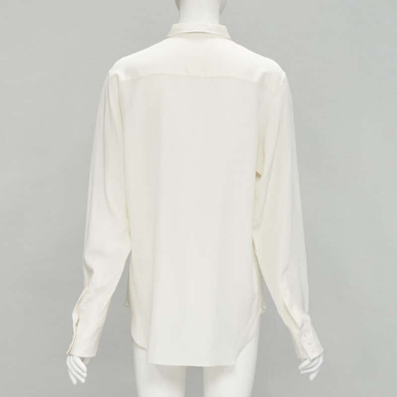 Christian Dior Floral Embroidery Shirt Beige Silk Good condition - Box View