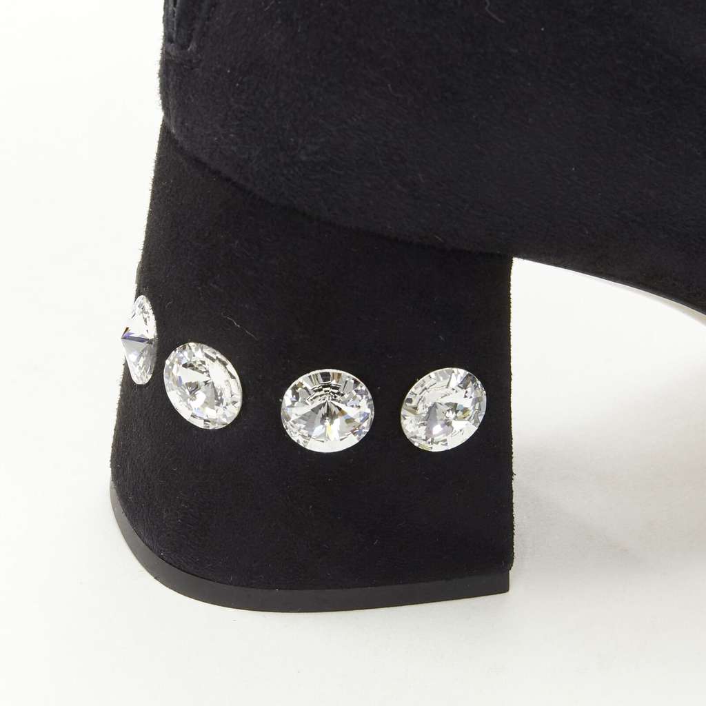 Miu Miu Suede Over Knee Boots Black Suede Never worn - Back View