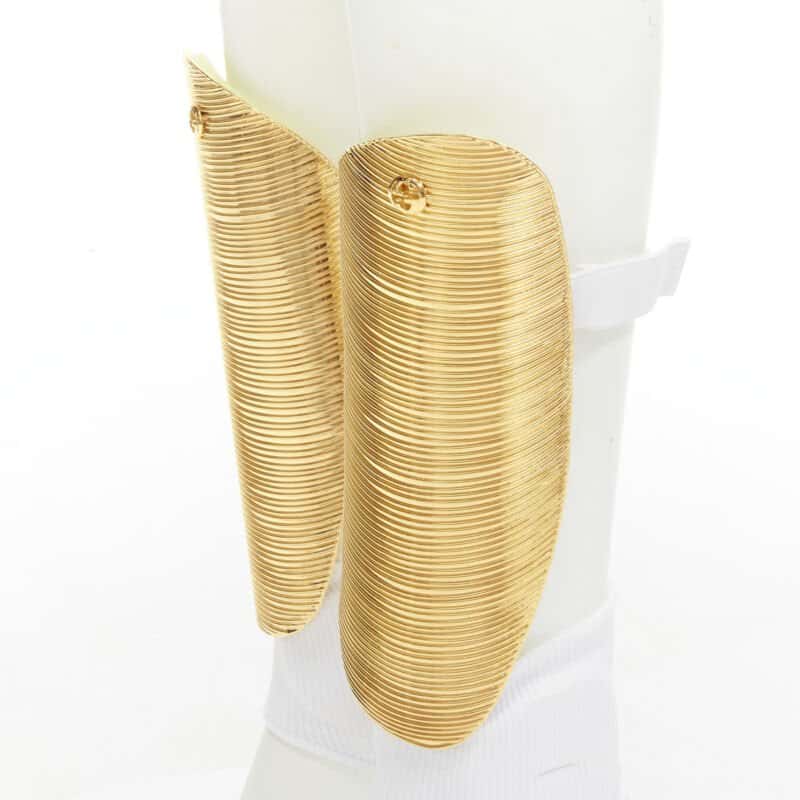 Gucci GG Shin Guards Gold Metal Fair - Back View