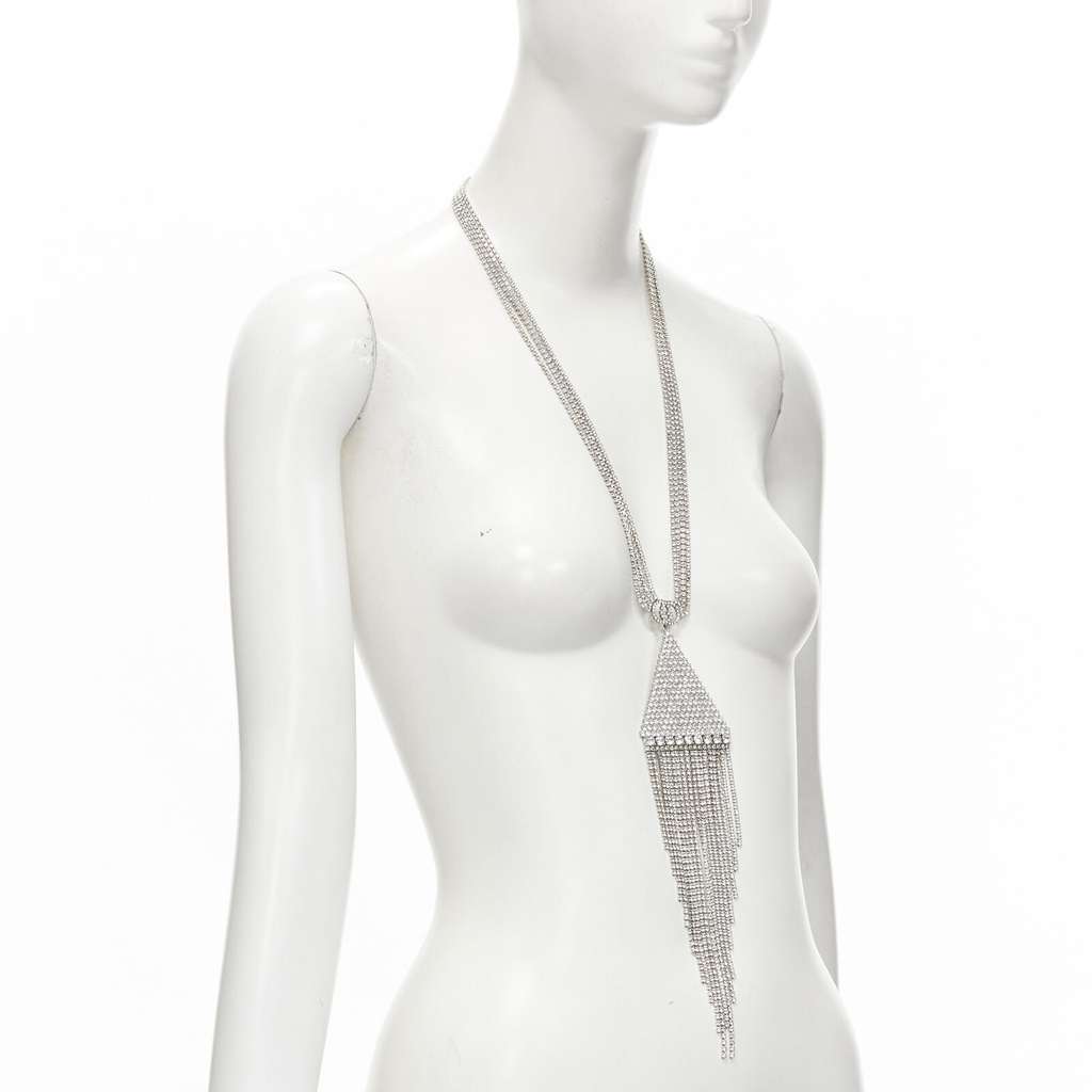 Gucci GG Tassel Necklace Silver Metal Never worn - Inside View