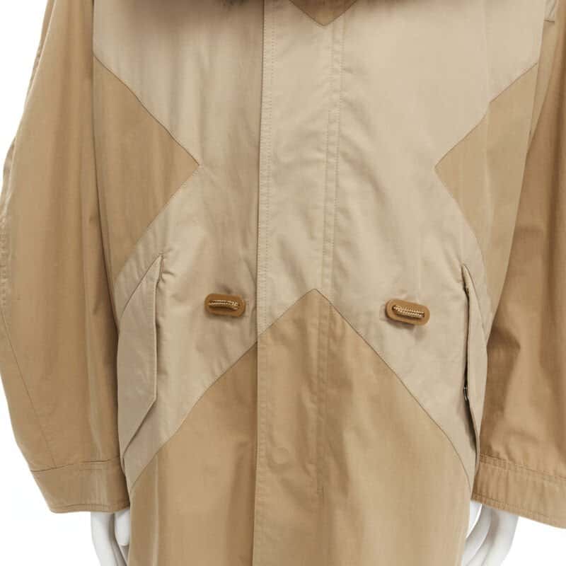 Burberry Walnut Fur Anorak Beige Cotton Never worn, with tag - Back View