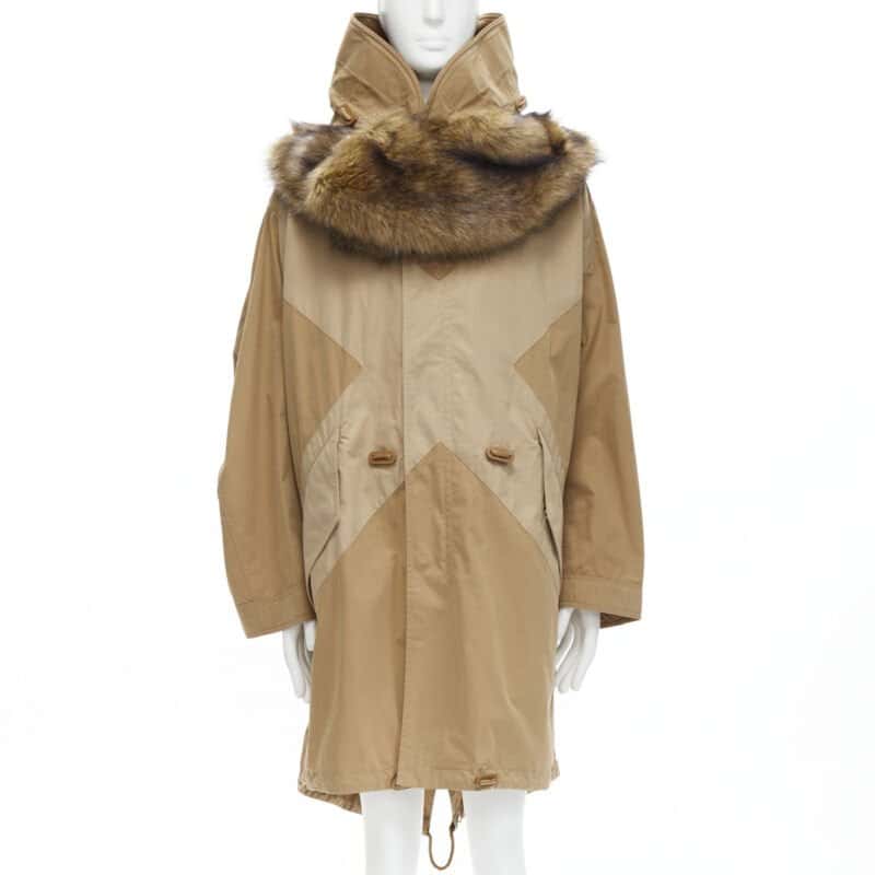 Burberry Walnut Fur Anorak Beige Cotton Never worn, with tag - Inside View