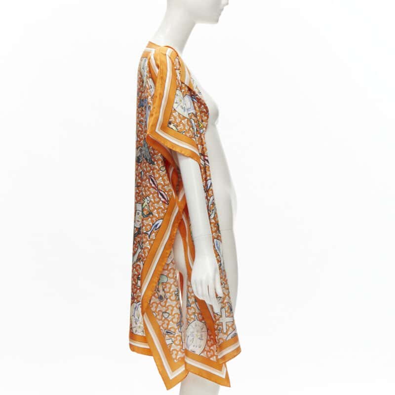 Burberry Orange Silk Scarf Jacket Orange Silk Never worn, with tag - Model View