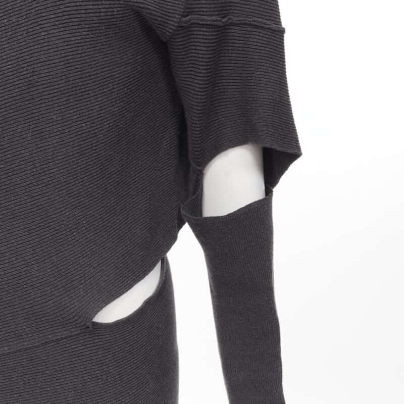 Issey Miyake Bias Cutout Dress Grey Cotton Good - Back View