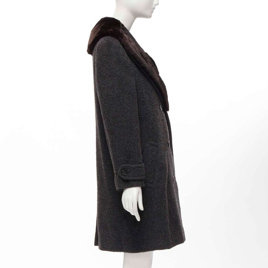 Gucci Grey Alpaca Coat Grey Very good - Box View