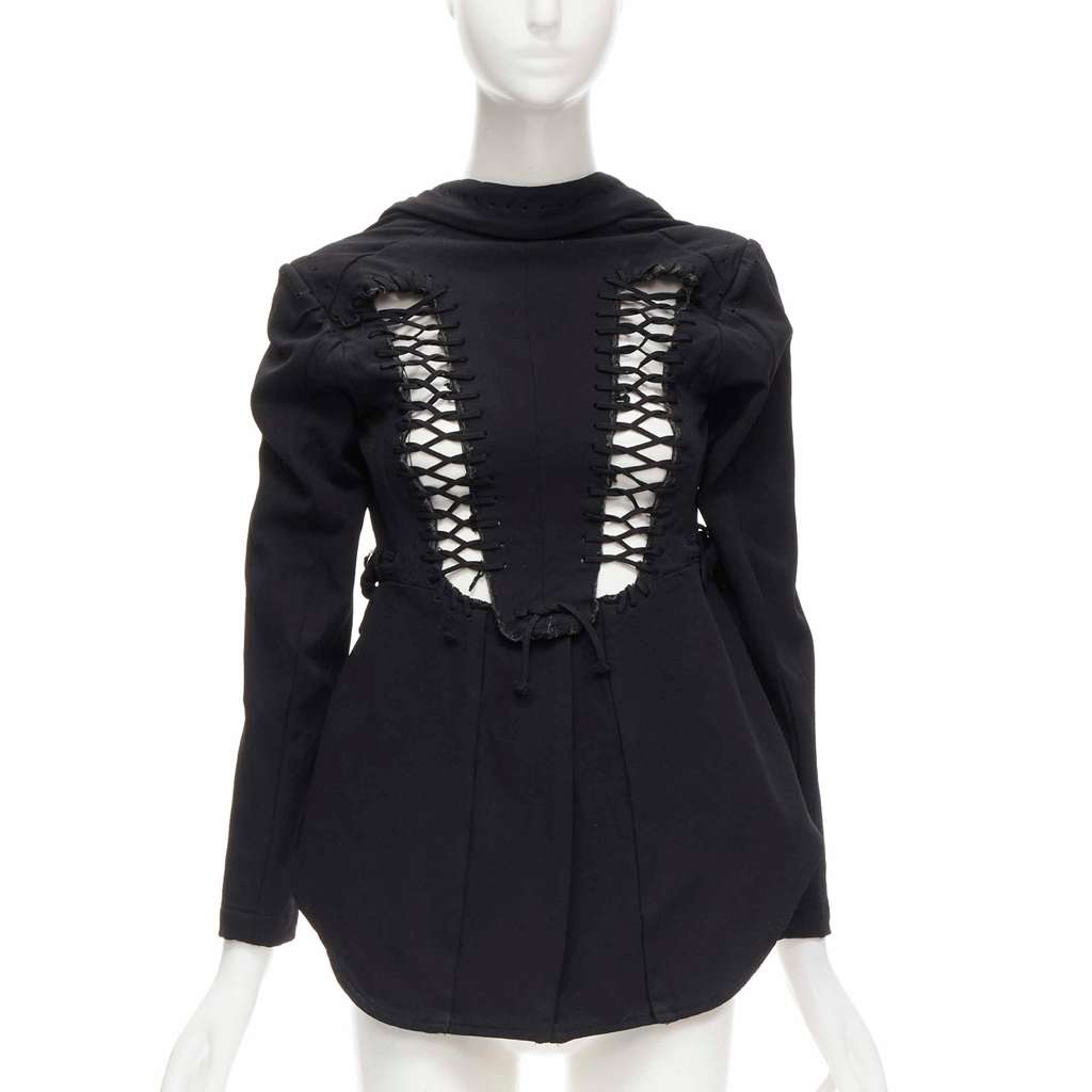 Comme Des Garcons Black Lace Jacket Black Polyester Very good - Front View