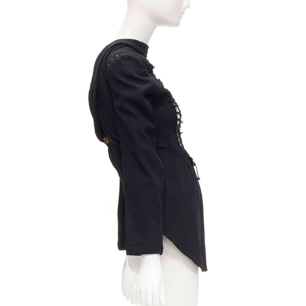 Comme Des Garcons Black Lace Jacket Black Polyester Very good - Model View