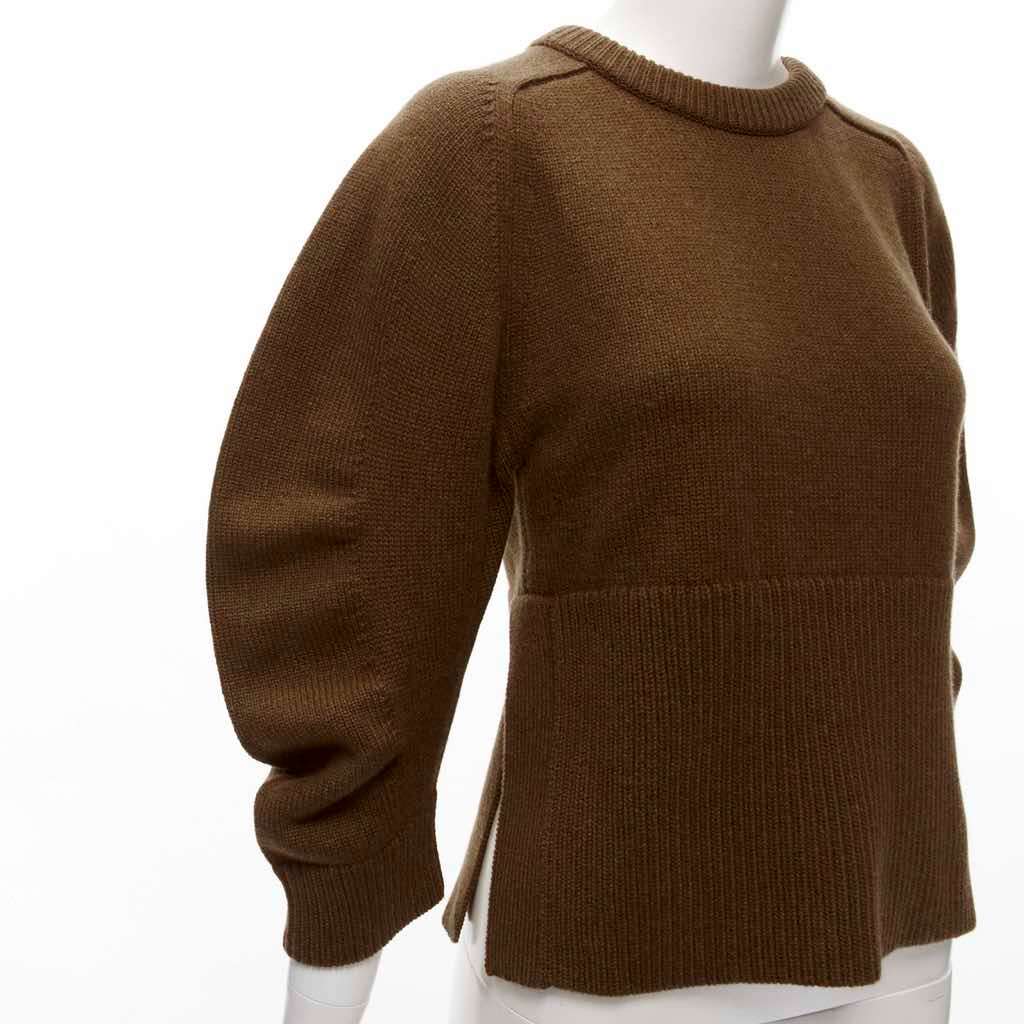 Chloé Puff Sleeve Sweater Brown Cashmere Never worn - Back View