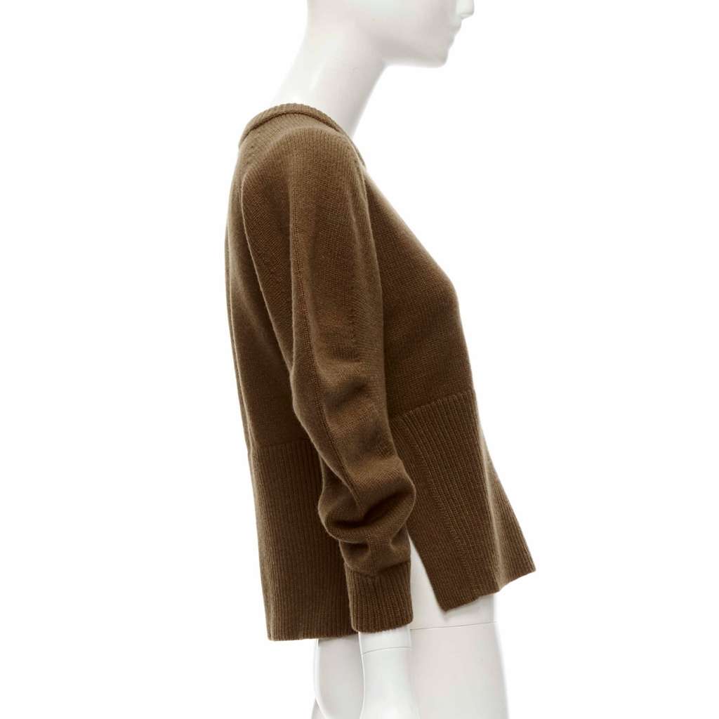 Chloé Puff Sleeve Sweater Brown Cashmere Never worn - Model View