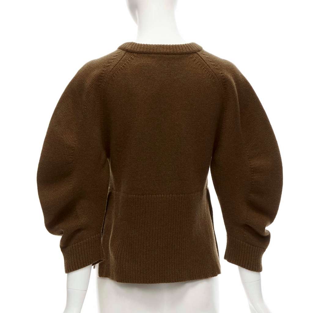 Chloé Puff Sleeve Sweater Brown Cashmere Never worn - Box View