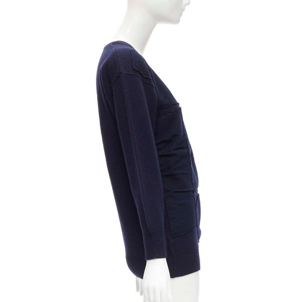 Comme Des Garcons Patchwork Wool Sweater Blue Wool Very good - Model View