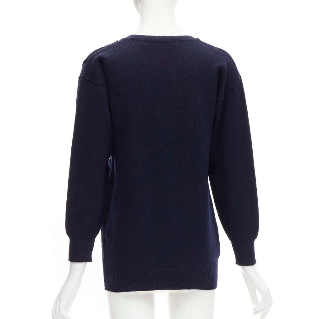 Comme Des Garcons Patchwork Wool Sweater Blue Wool Very good - Box View
