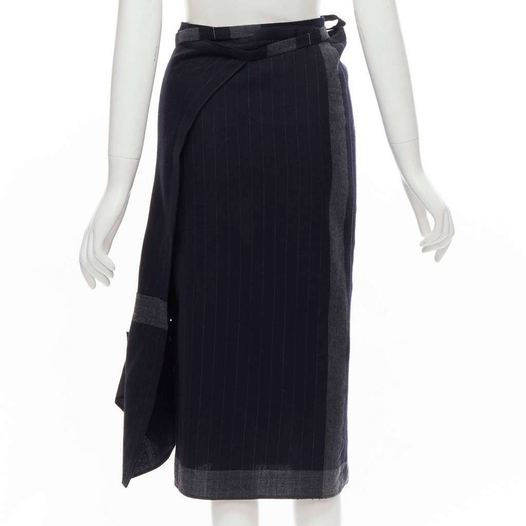 Comme Des Garcons Plaid Bow Kilt Skirt Black Wool Never worn - Box View