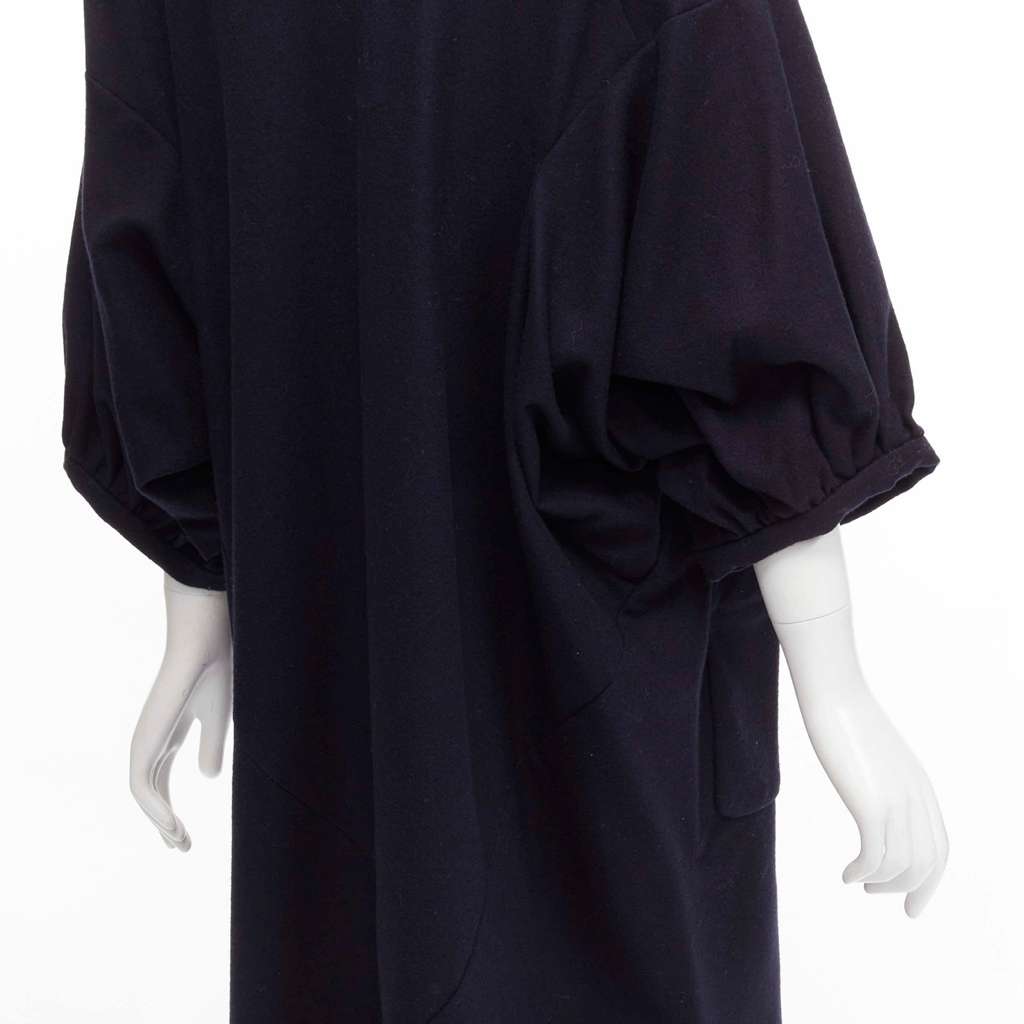 Comme Des Garcons Peterpan Collar Dress Navy Wool Never worn - Back View