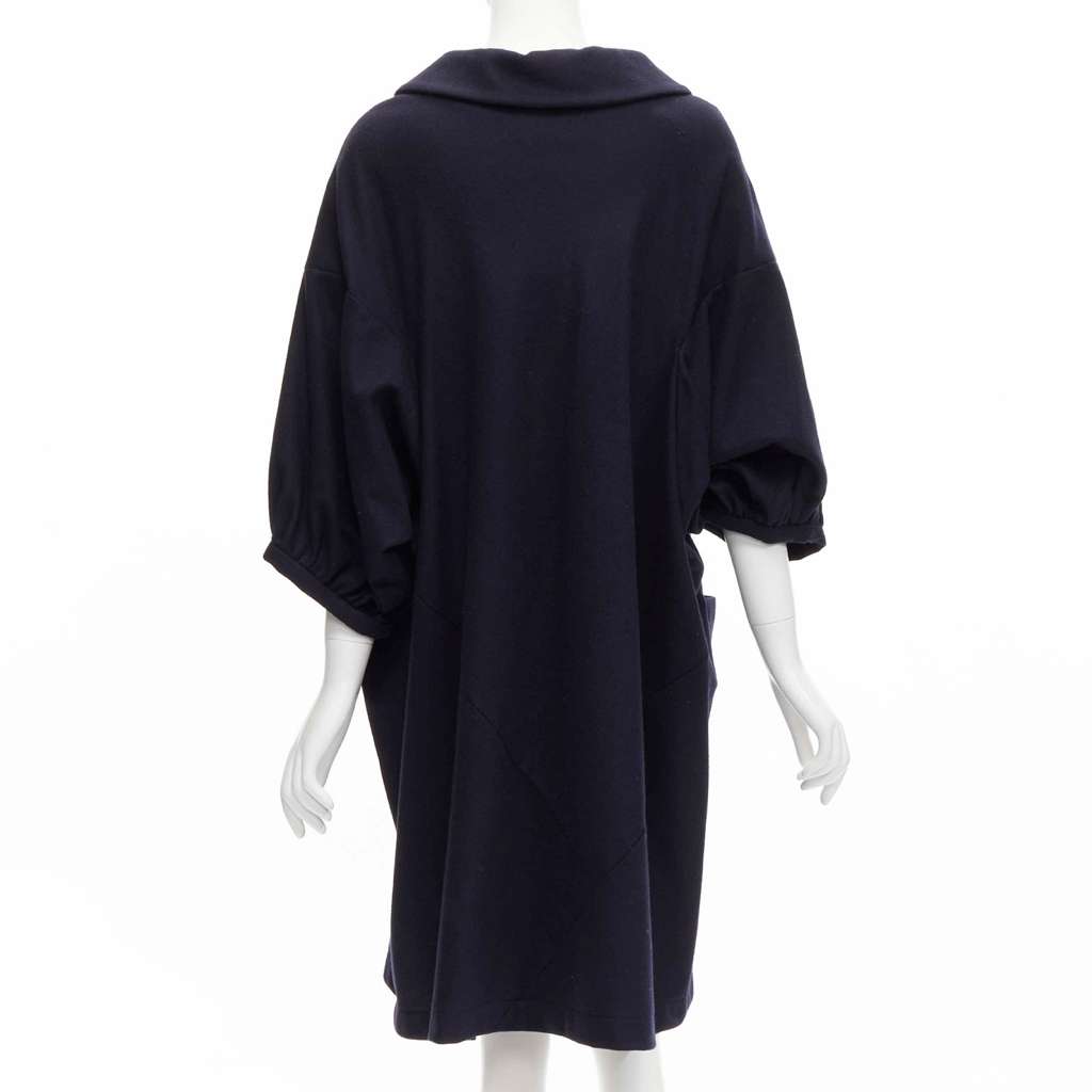 Comme Des Garcons Peterpan Collar Dress Navy Wool Never worn - Box View