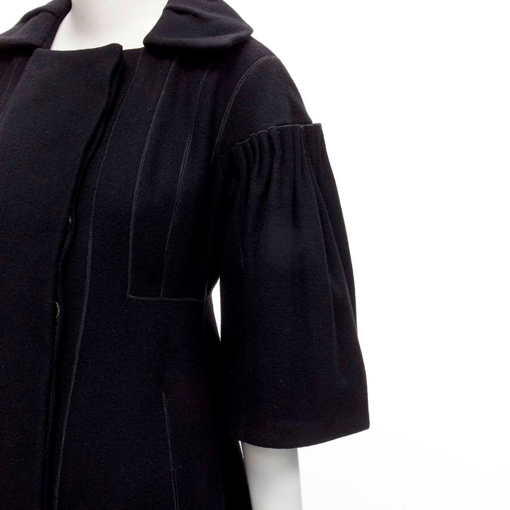 Louis Vuitton Black Victorian Coat Black Wool Very good - Back View
