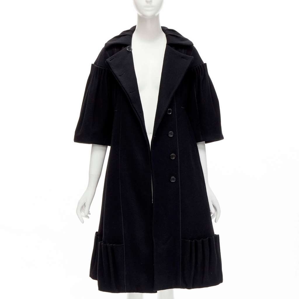 Louis Vuitton Black Victorian Coat Black Wool Very good - Inside View