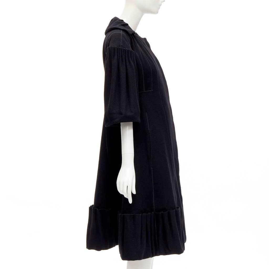 Louis Vuitton Black Victorian Coat Black Wool Very good - Box View