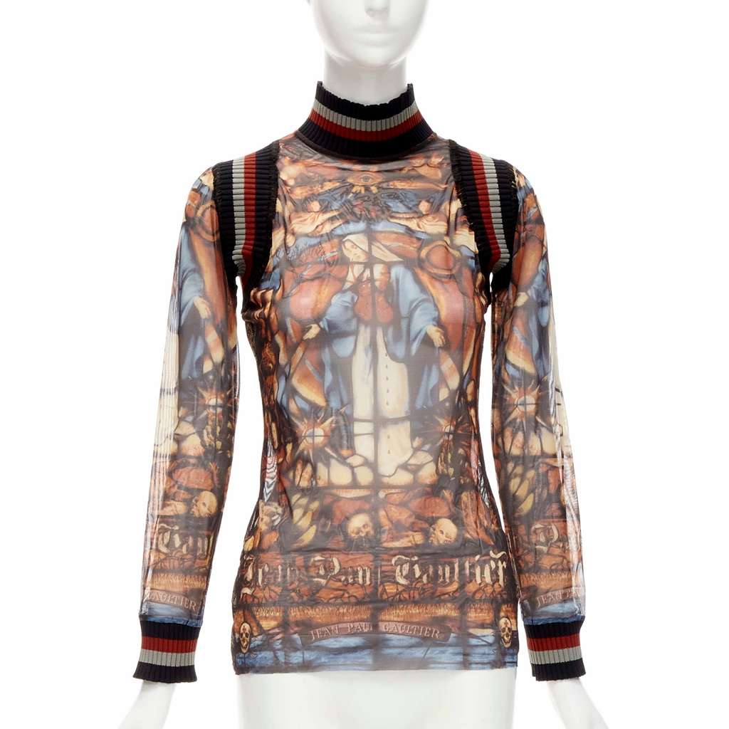Jean Paul Gaultier Cathedral Ribbed Top MultiColor Never worn - Front View