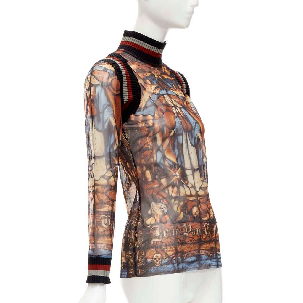 Jean Paul Gaultier Cathedral Ribbed Top MultiColor Never worn - Inside View