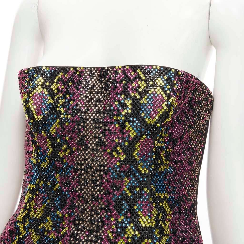 Versace Scaled Crystal Dress Pink Polyester Never worn, with tag - Back View