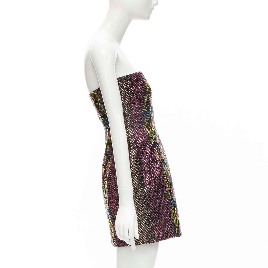 Versace Scaled Crystal Dress Pink Polyester Never worn, with tag - Model View