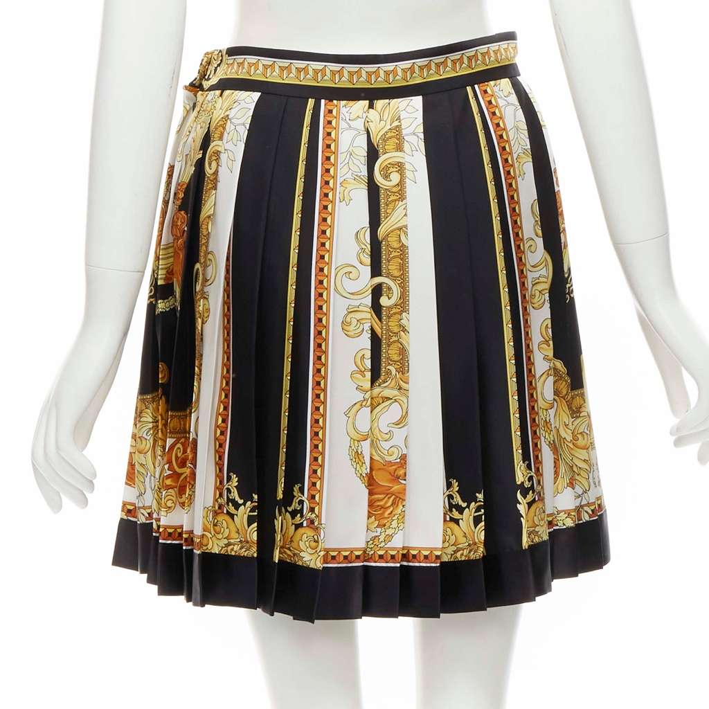 Versace Renaissance Silk Skirt Black Silk Never worn, with tag - Box View
