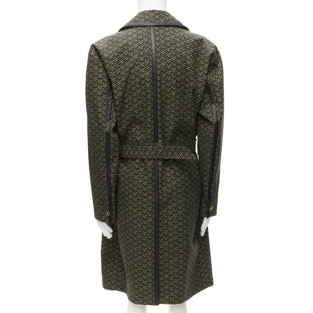 Versace Green Leather Trench Green Cotton Never worn, with tag - Box View