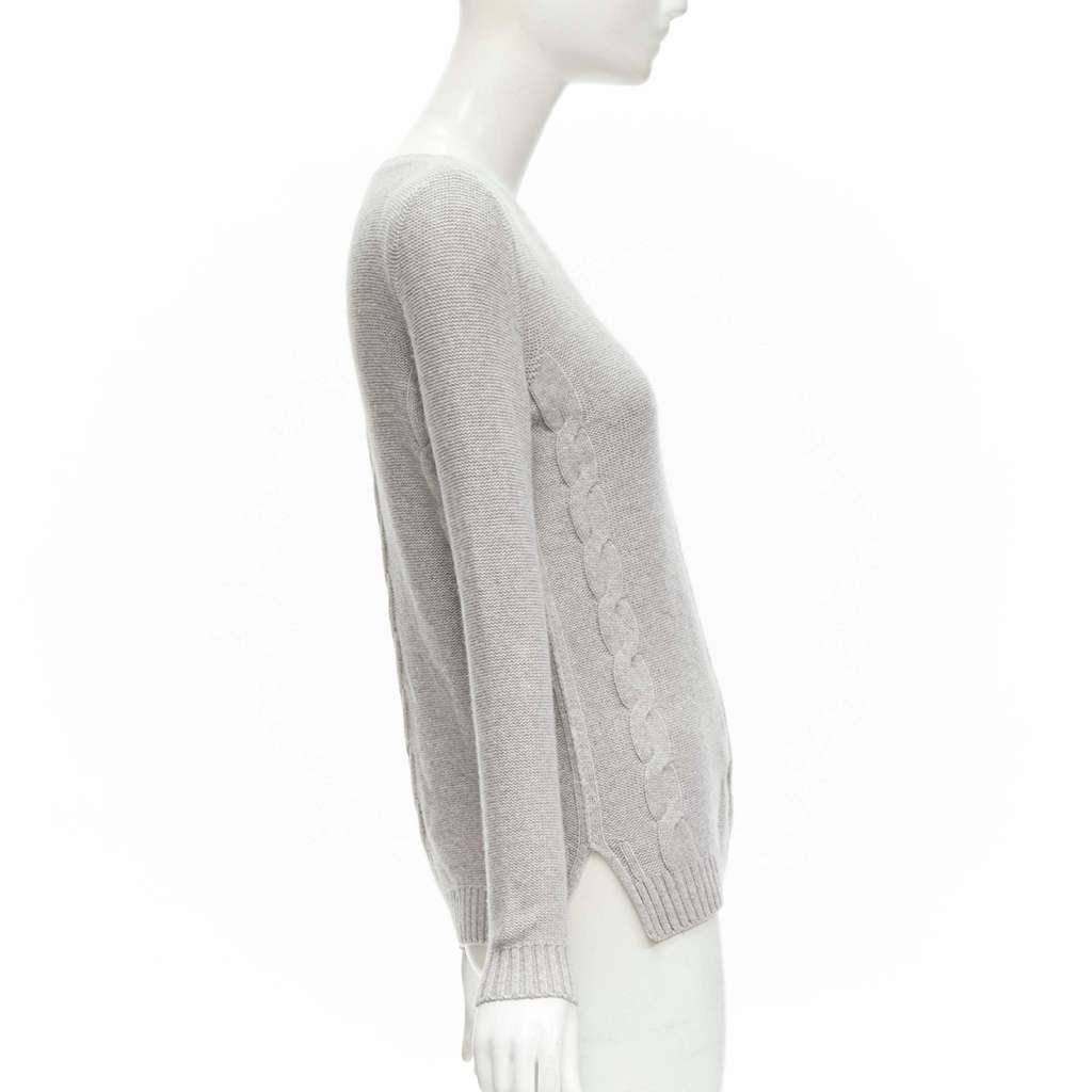 Loro Piana Braid Knit Sweater Grey Cashmere Never worn - Model View