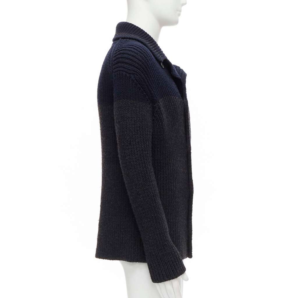 Prada Sailor Collar Cardigan Grey Wool Very good - Box View