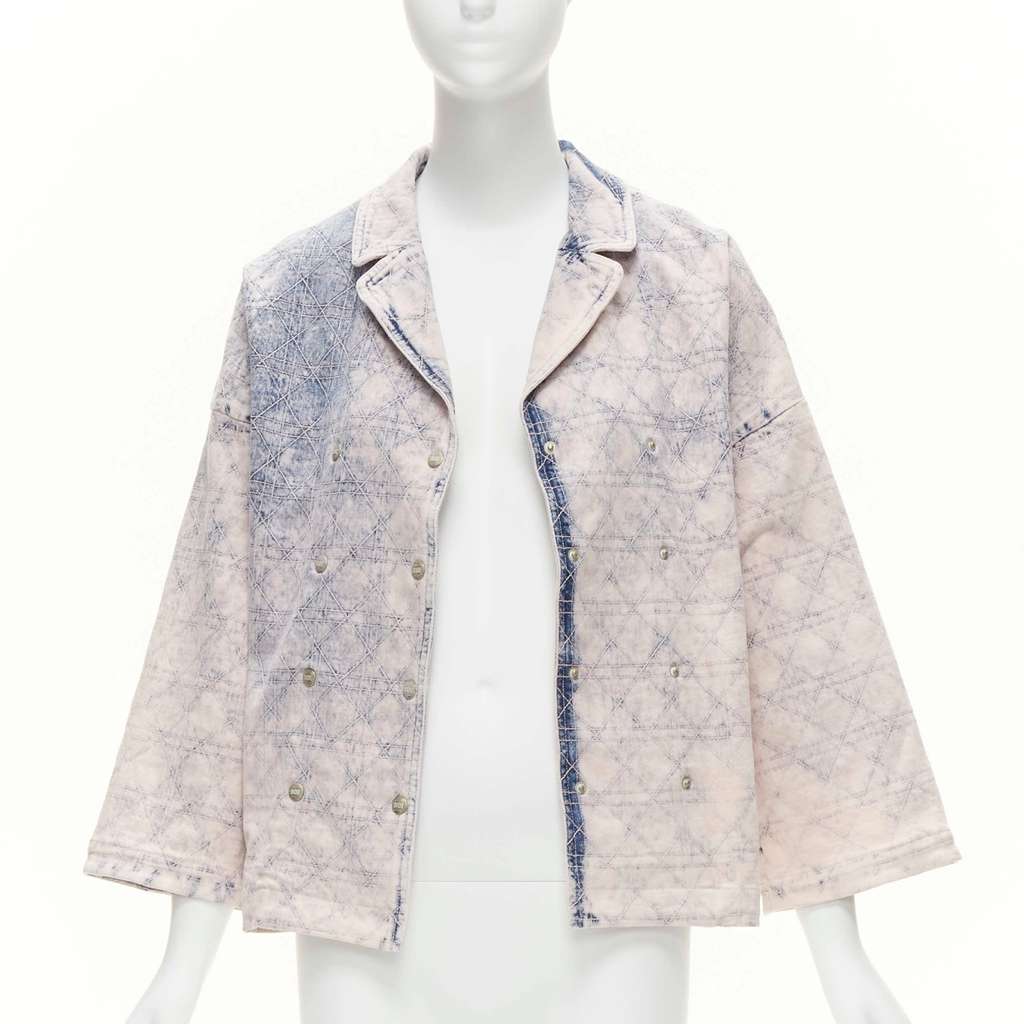 Christian Dior Blue Cannage Jacket Blue Cotton Never worn - Inside View