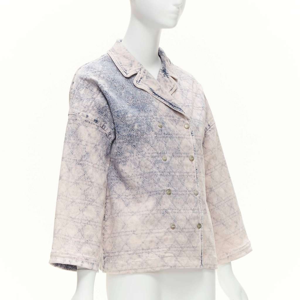 Christian Dior Blue Cannage Jacket Blue Cotton Never worn - Model View