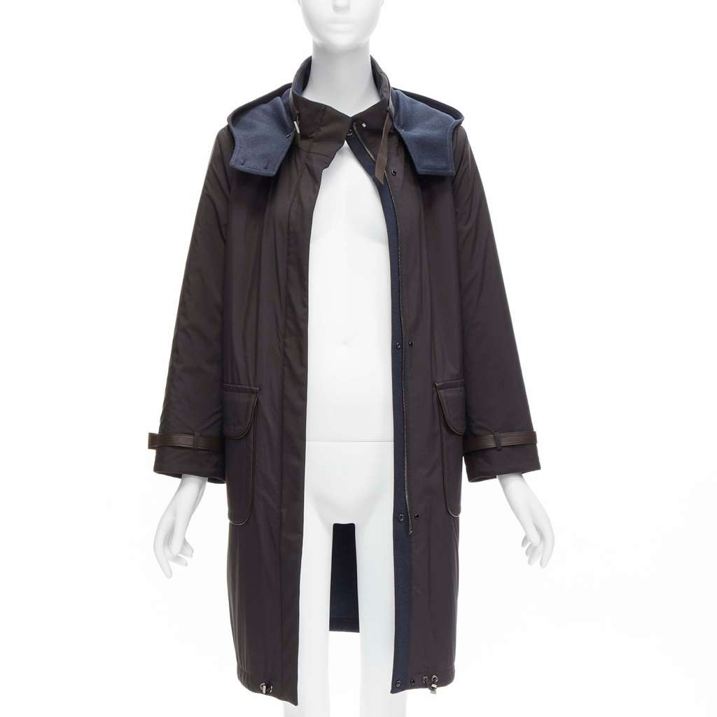 Loro Piana Reversible Wool Jacket Navy Cashmere Very good - Inside View