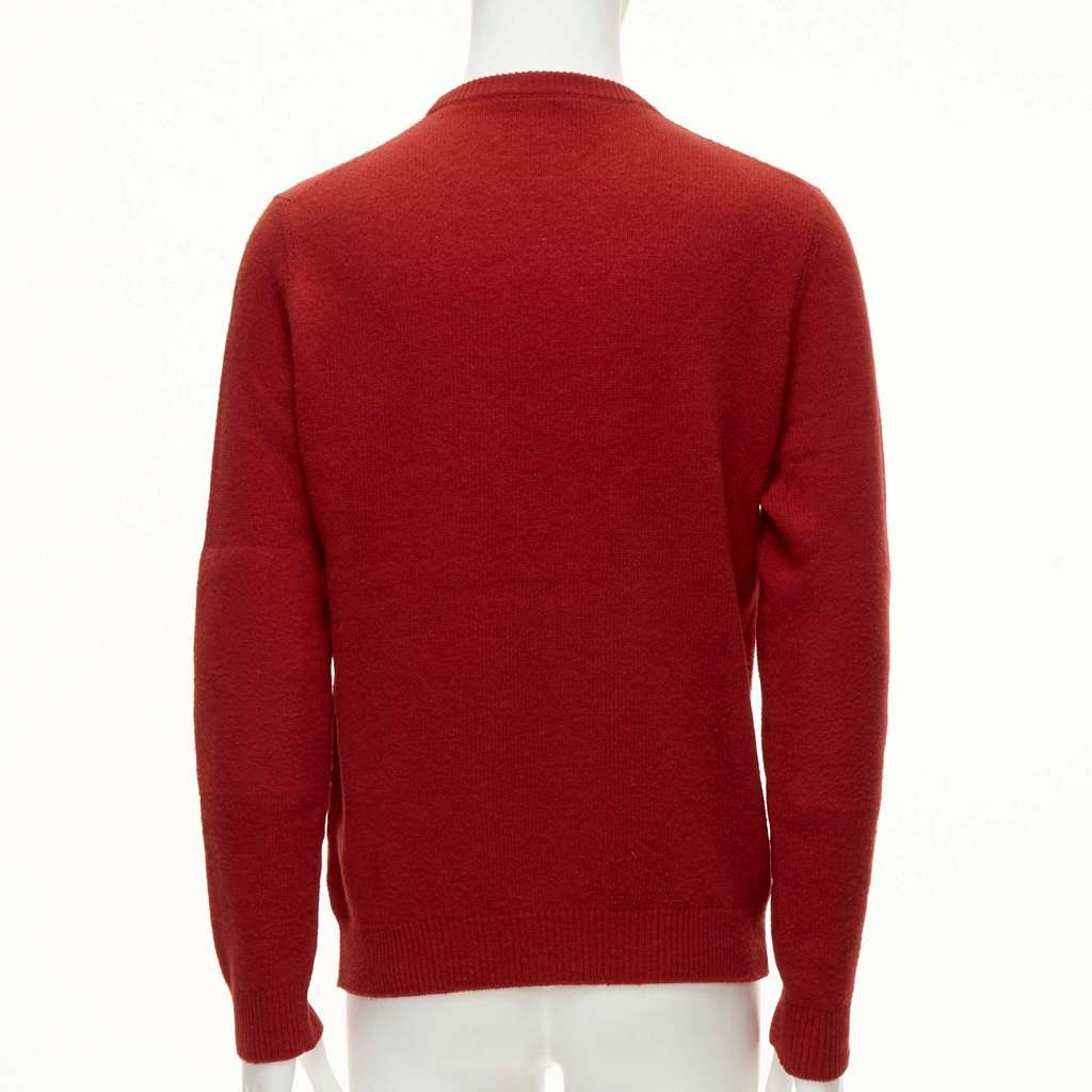 Louis Vuitton Logo Crew Sweater Red Wool Very good - Box View