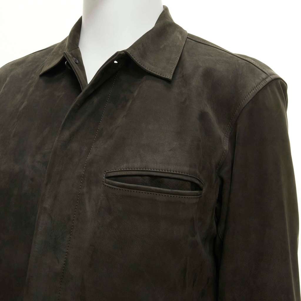 Issey Miyake Grey Suede Overshirt Grey Suede Fair - Back View