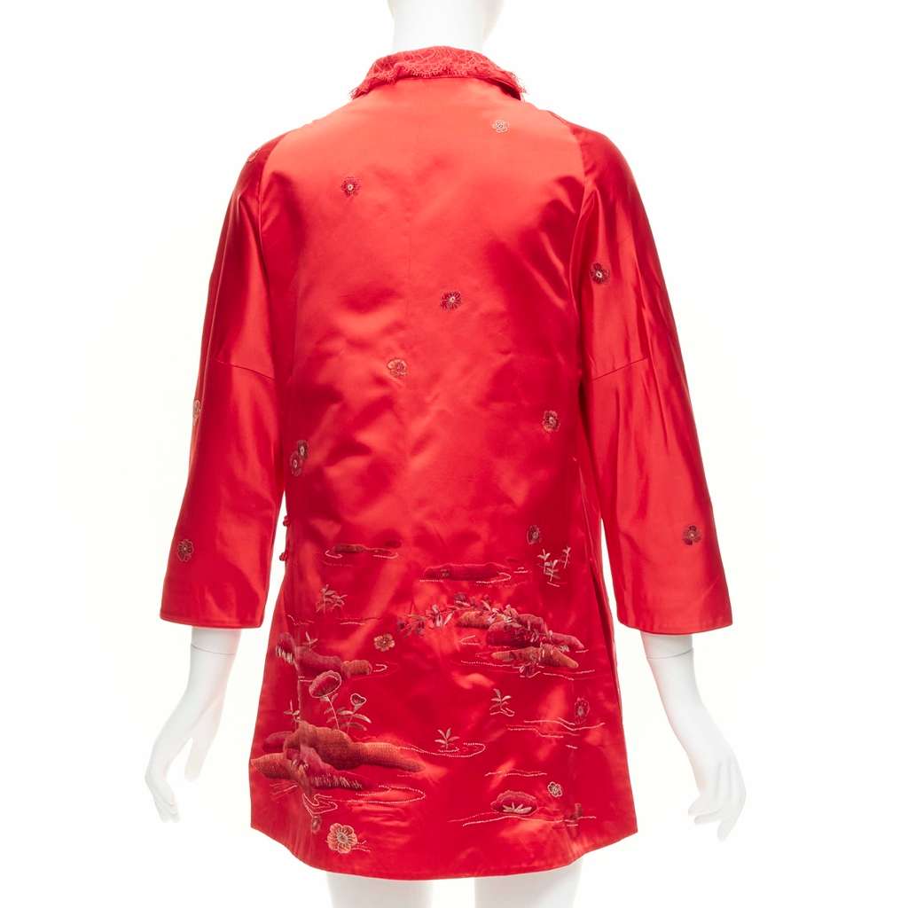 Shiatzy Chen Red Silk Qipao Top Red Silk Very good - Box View