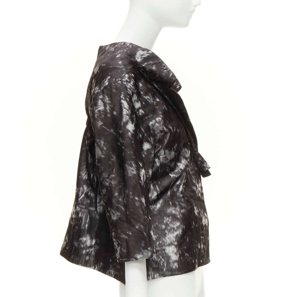 Shiatzy Chen Grey Cocoon Jacket Black Silk Never worn - Box View
